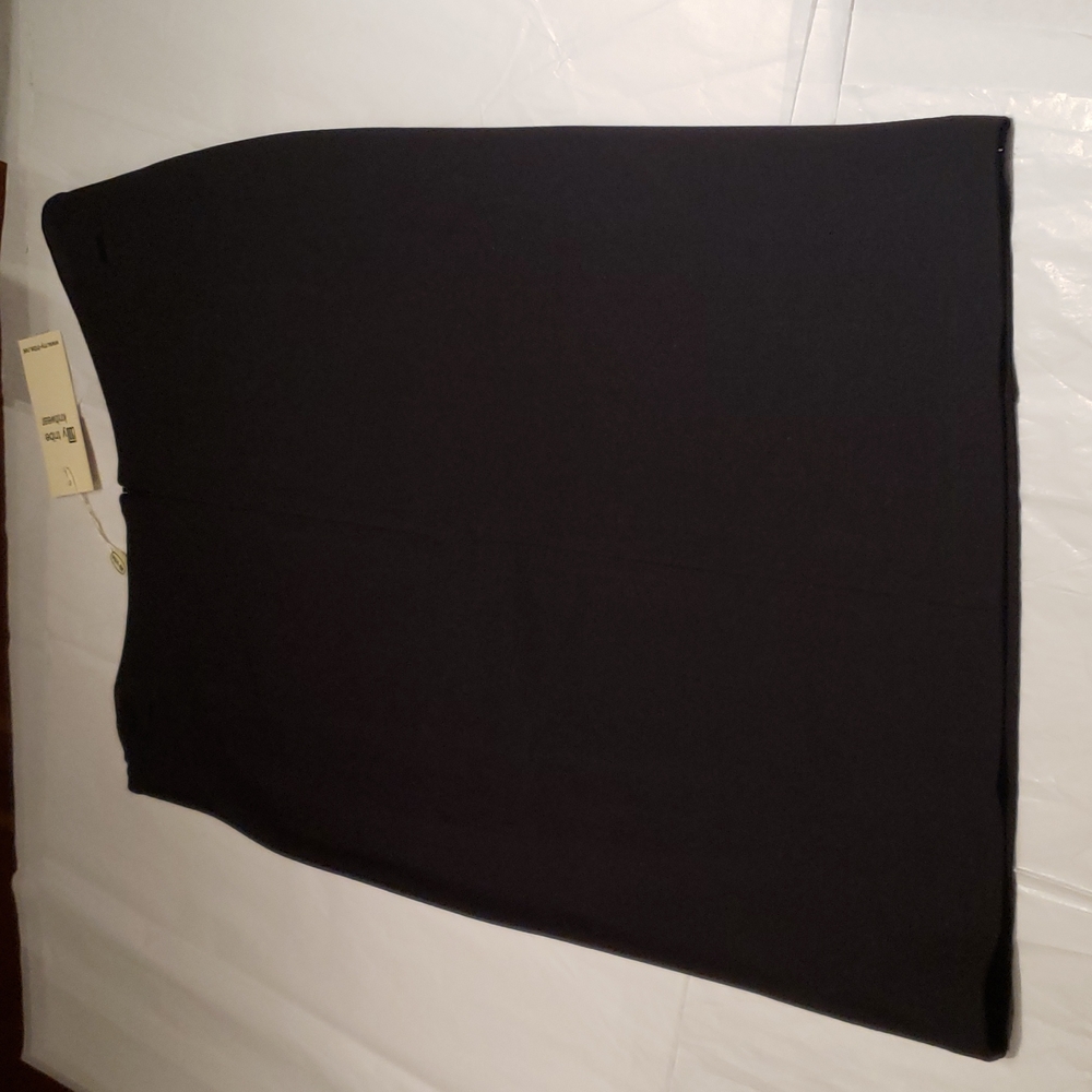 MY TRIBE New SKIRT Genuine Leather Strip Panel Pencil Black White Women's L - Picture 9 of 13